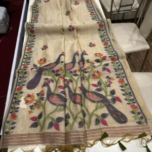 Premium Soft Muga Cotton Saree-Blue