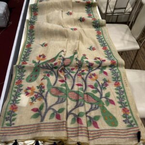 Premium Soft Muga Cotton Saree-Green