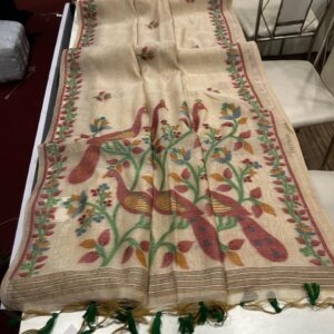 Premium Soft Muga Cotton Saree-Red