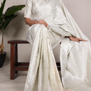 Kanjivaram Cream Beauty – Crafted for Your Special Day