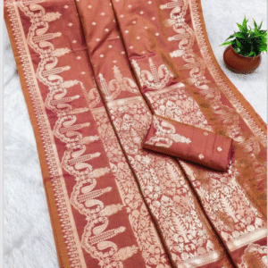 Brick Super Hit Pure Banarasi Zari Saree – A Timeless Beauty