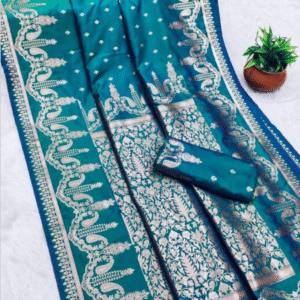 Blue Super Hit Pure Banarasi Zari Saree – A Timeless Beauty