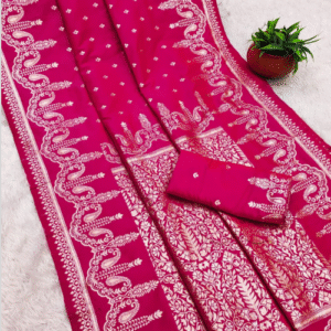 Pink Super Hit Pure Banarasi Zari Saree – A Timeless Beauty