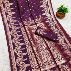 Deep Purple Super Hit Pure Banarasi Zari Saree – A Timeless Beauty